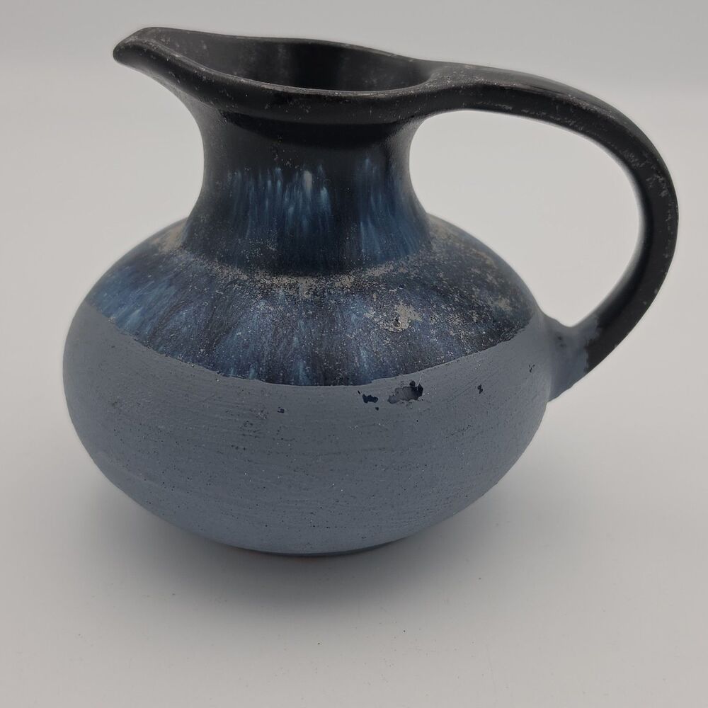 Vintage Blue Mountain Pottery BMP Canada Blue Drip Glaze Pitcher Creamer